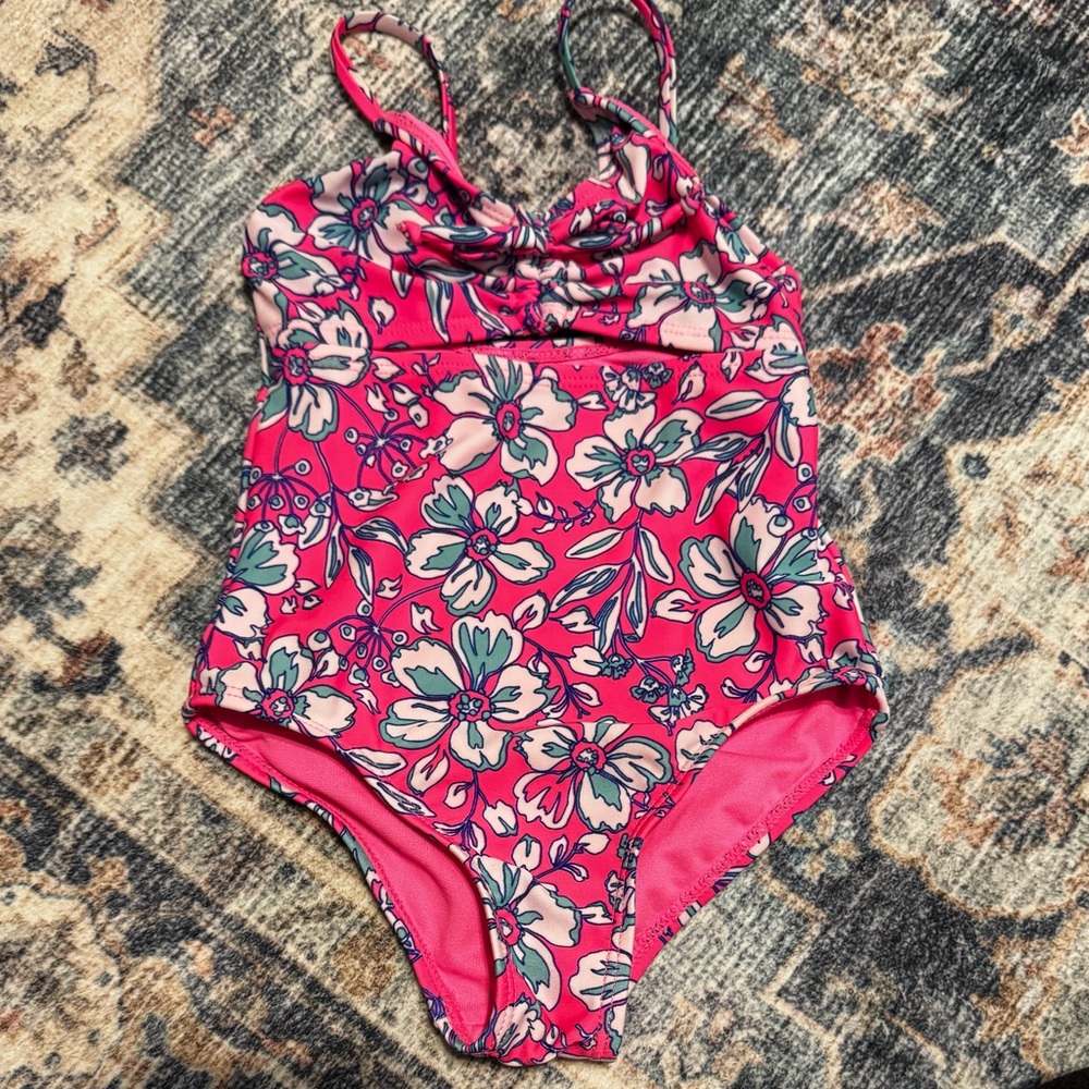 2/$10- Vibrant Floral Kids One Piece Swimsuit
